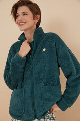 Womensecret Chaqueta pelo lúrex verde verde