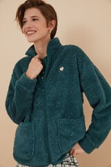 Womensecret Chaqueta pelo lúrex verde verde