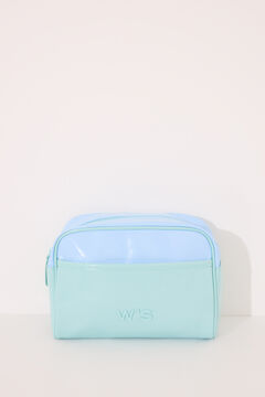 Womensecret Bolsa grande de piel en color azul y verde estampado