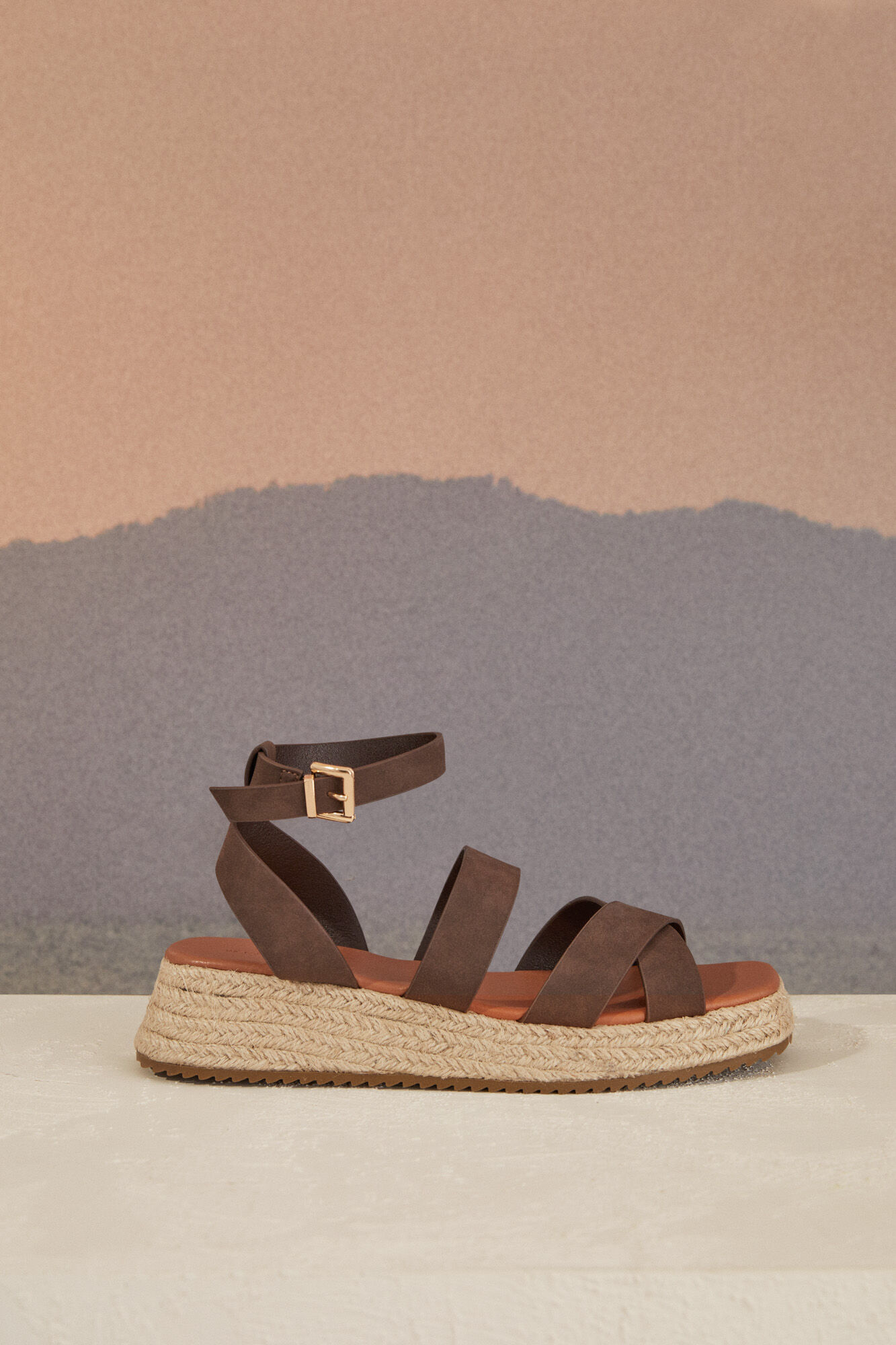Sandalia plataforma best sale marron