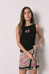 Women'secret Conjunto de top y falda-pantal&oacute;n negro