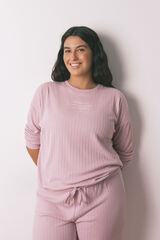 Women'secret Pijama larga de tejido. rosa