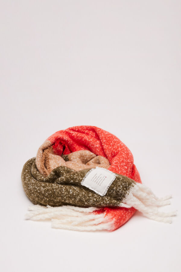 Womensecret Bufanda efecto mohair multicolor kaki