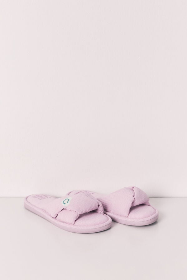 Women'secret Zapatillas de casa con nudo SmileyWorld&reg; verde