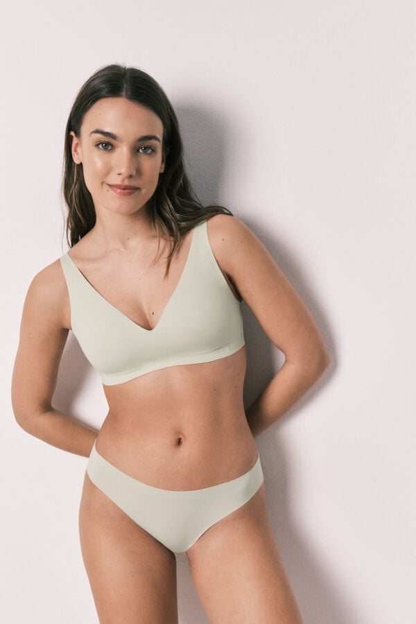 Women'secret Panty cl&aacute;sica sin costura de microfibra verde verde