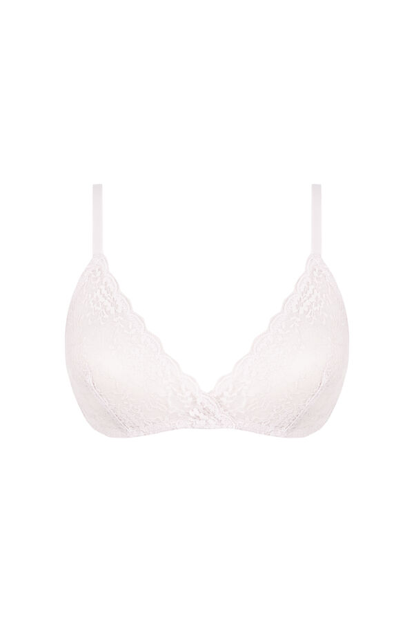 Womensecret Brasier triangular de encaje blanco NATURAL marfil
