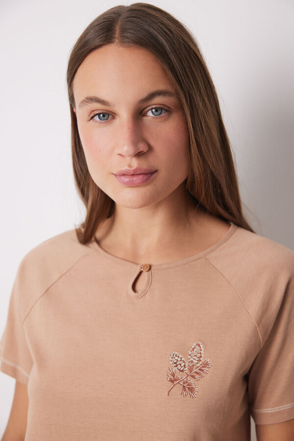Womensecret Pijama 100% algodón motivos navideños café