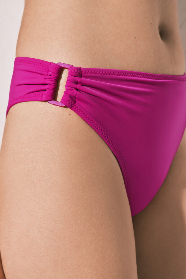 Women'secret Panty de bikini cl&aacute;sica de tiro alto magenta rosa