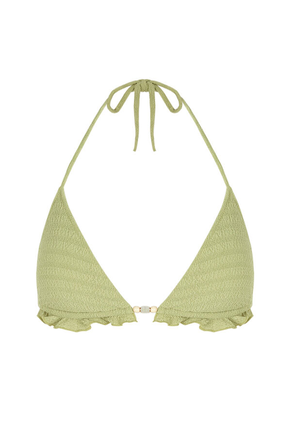 Womensecret Top bikini triangular textura verde verde