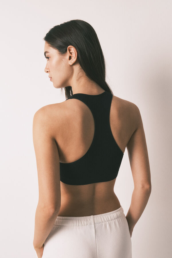 HI&BYE Brasier deportivo sin costuras negro negro