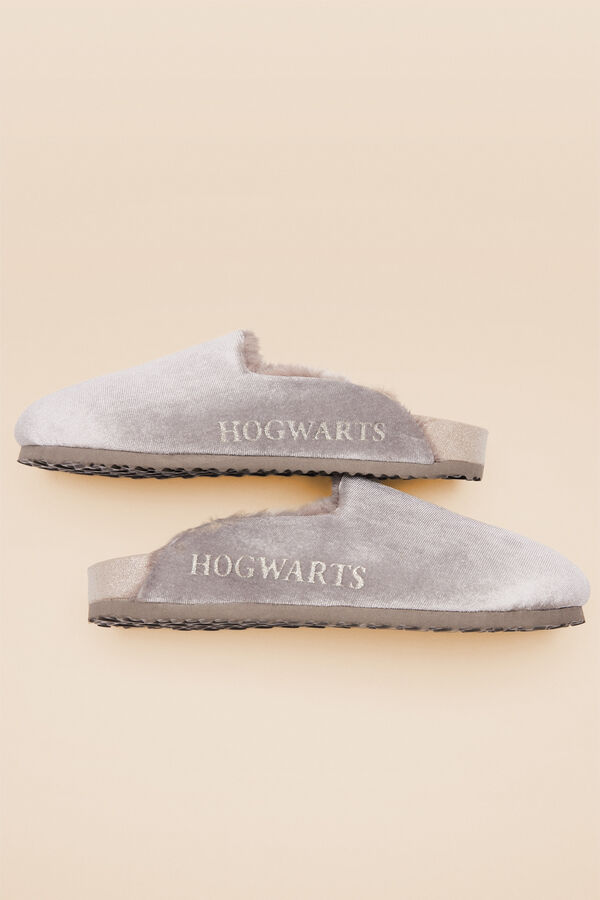 Womensecret Pantuflas Harry Potter zueco fieltro pelo gris