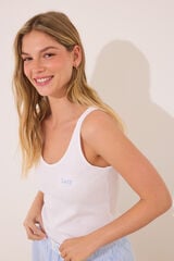 Womensecret Pijama de tirantes de algodón azul azul