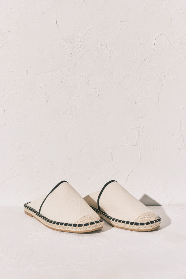 Women'secret Alpargata mule bicolor caf&eacute;