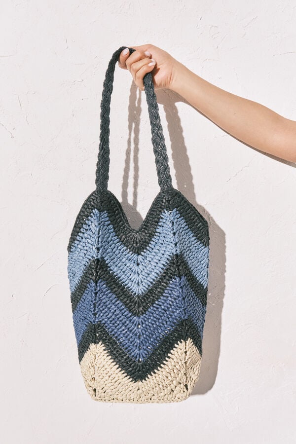 Women'secret Bolsa paper zig-zag azul