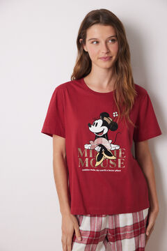 Womensecret Pijama 100% algodón cuadros Minnie rojo