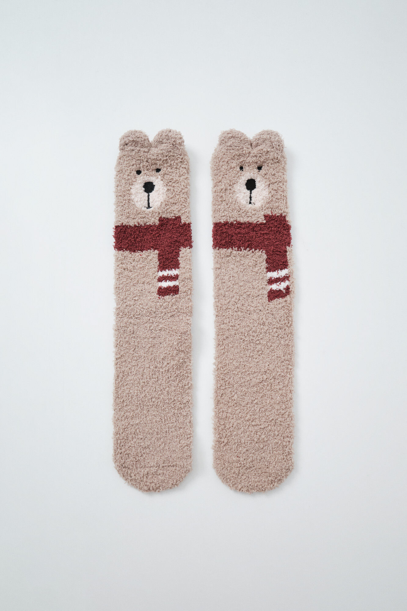 Women'secret Calcetines largos de oso beige