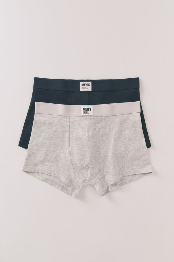 Women'secret Pack de 2 boxer liso azules azul