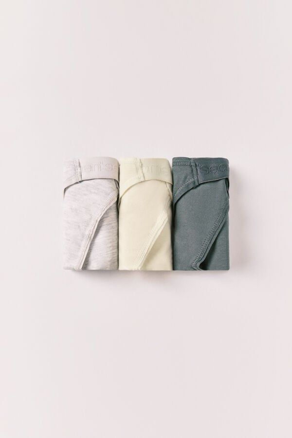 Women'secret Pack de 3 tangas de tira de algod&oacute;n con logo blanco