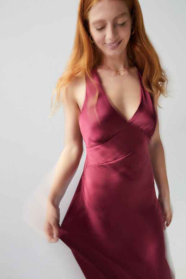 Womensecret Camisón midi satín morado púrpura