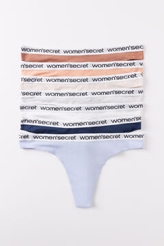 Womensecret Pack 7 tangas algodón logo blanco