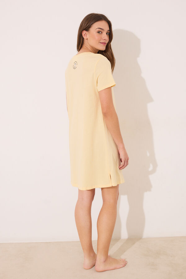 Womensecret Camisón corto de Snoopy amarillo