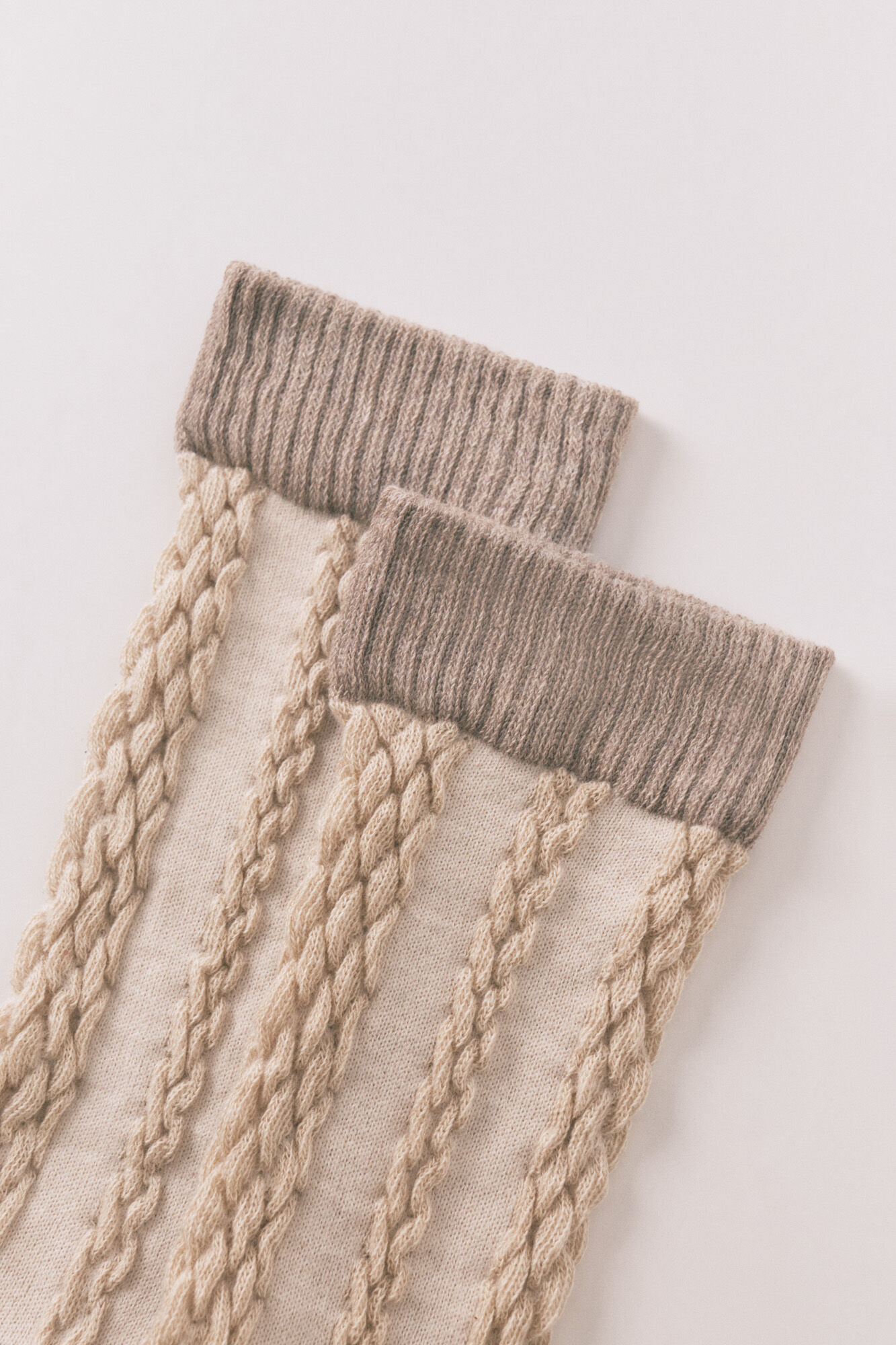 Women'secret Calcetines largos trenzados de arena