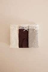 Womensecret Pack 3 panties clásicos algodón frunce púrpura