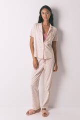 Women'secret Pijama camisera floral 100% algodón rosa