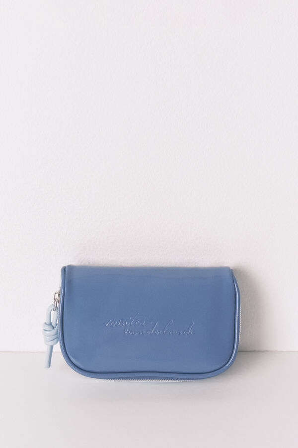 Women'secret Pequeño neceser de piel azul azul