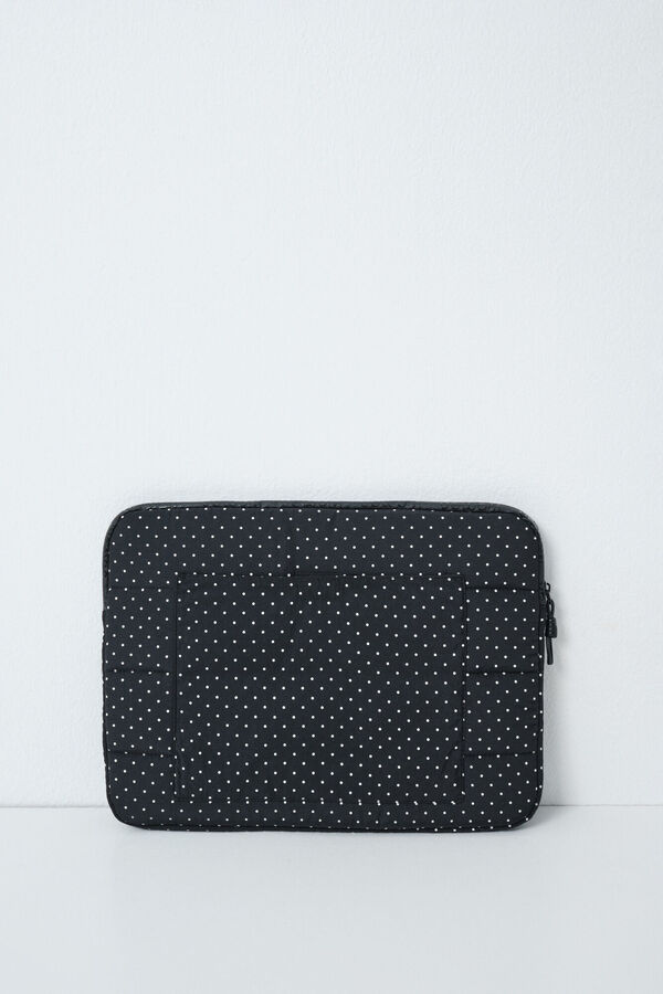 Women'secret Funda para laptop negra de puntos negro