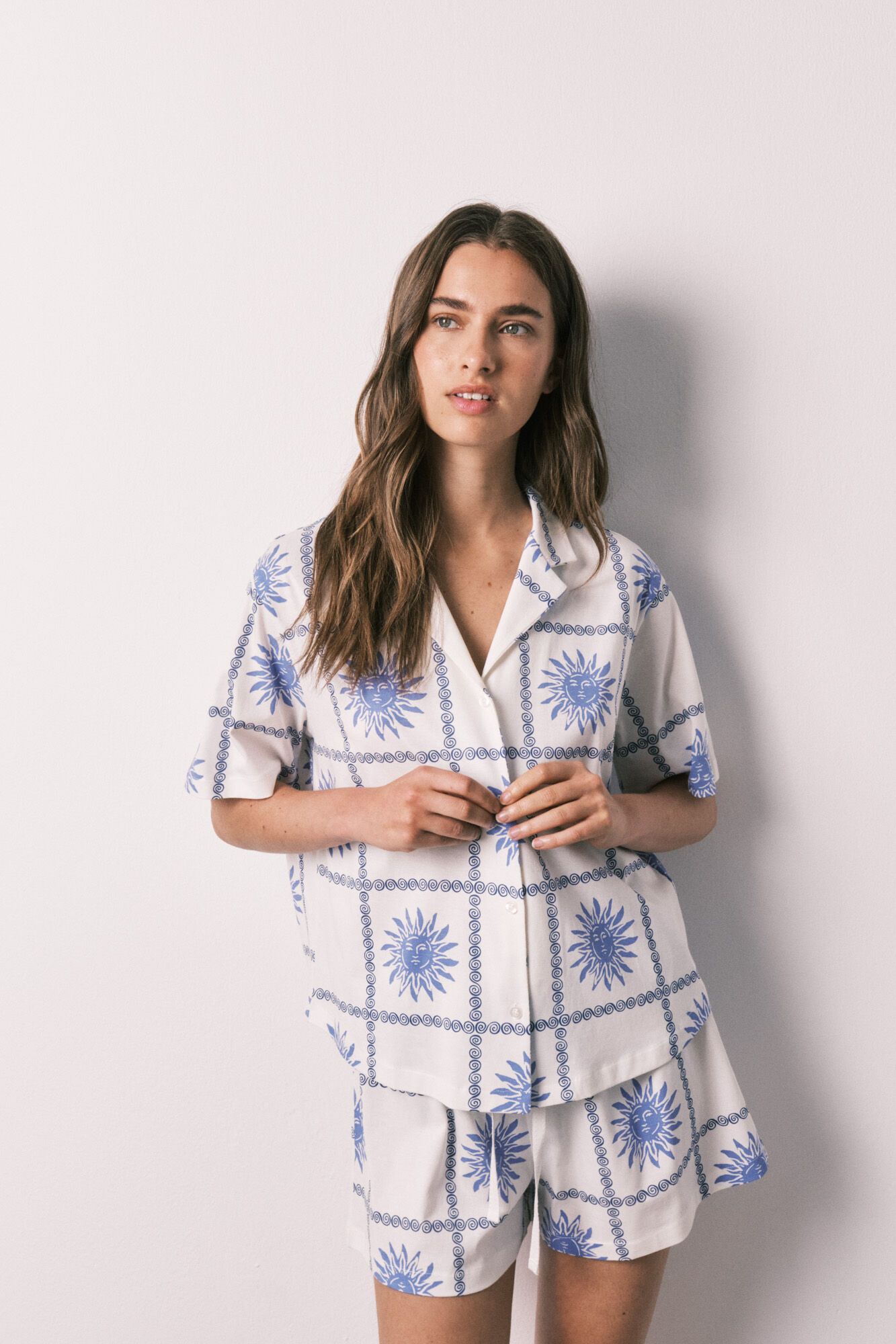 Women'secret Pijama corta camisera de algod&oacute;n soles