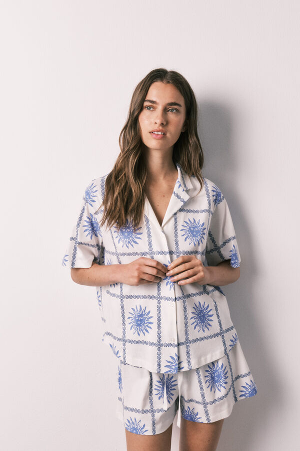 Women'secret Pijama corta camisera de algod&oacute;n soles estampado