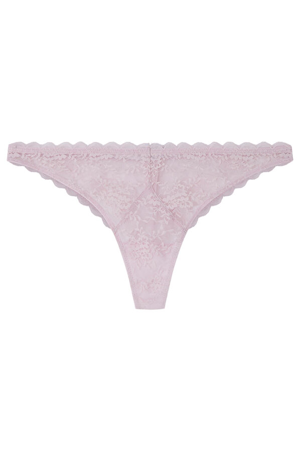 Womensecret Tanga de encaje rosa rosa