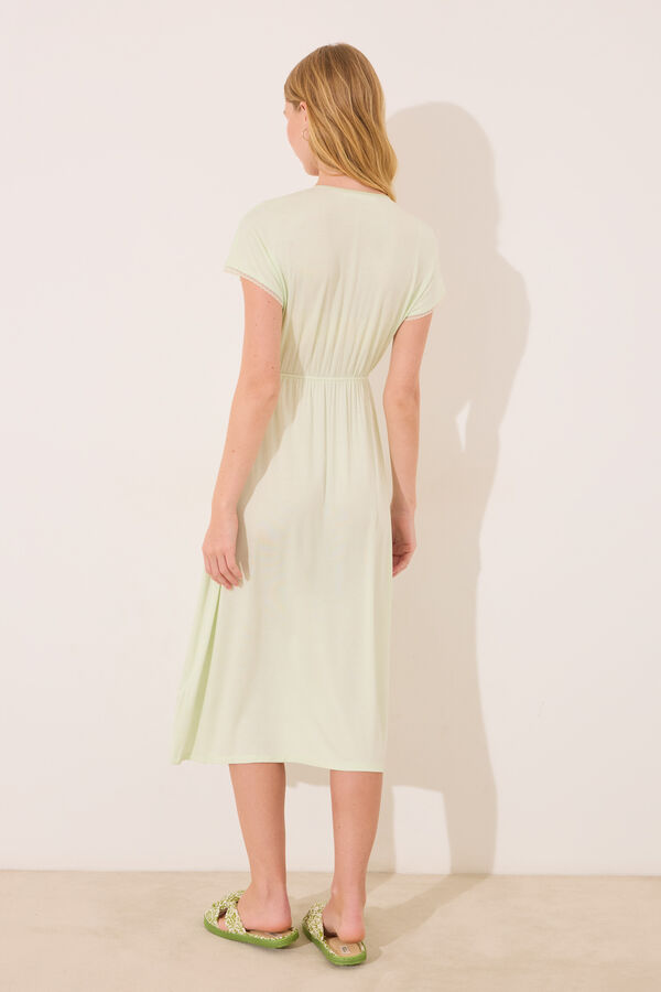 Womensecret Camisón midi de viscosa verde verde