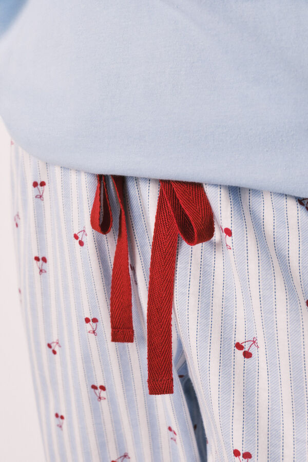 Women'secret Pijama larga de algod&oacute;n Mickey Cherry azul