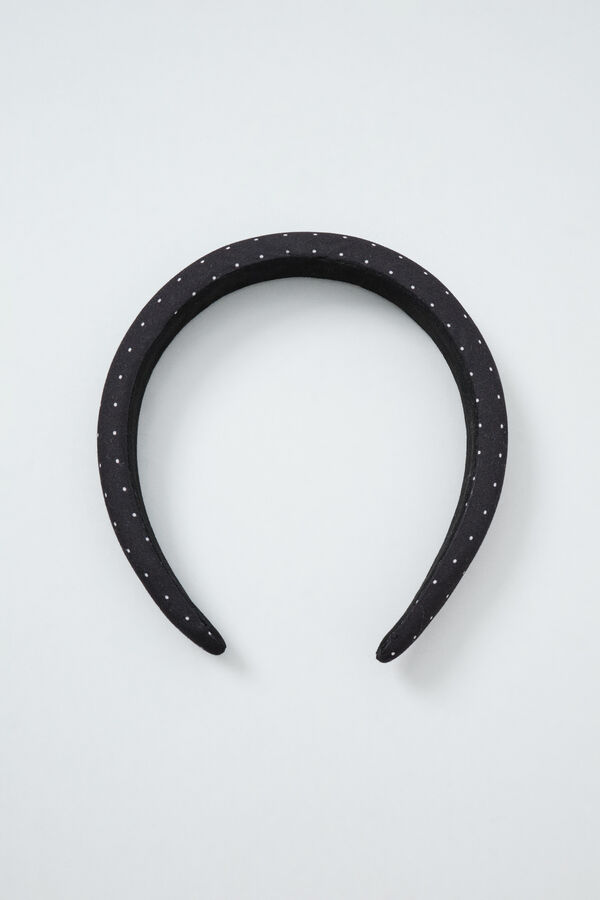 Women'secret Diadema acolchada negra de puntos negro