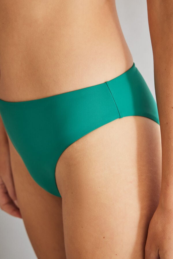 Womensecret Panty de bikini alto verde verde