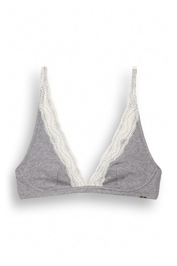Womensecret FANTASTIC Brasier triangular halter algodón gris gris