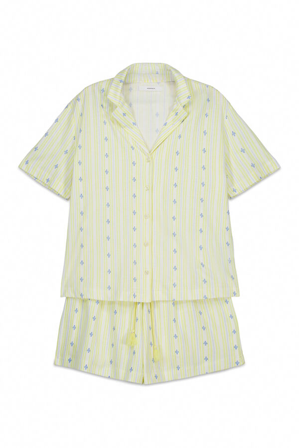 Women'secret Pijama corta camisera de algod&oacute;n amarillo amarillo