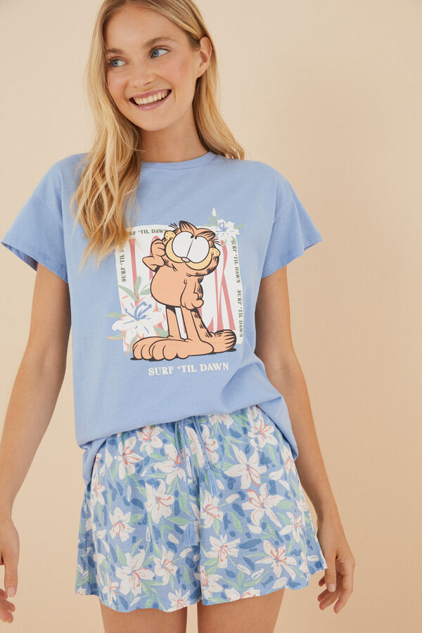 Womensecret Pijama corta 100% algodón Garfield azul azul