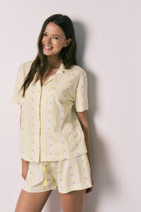 Women'secret Pijama corta camisera de algod&oacute;n amarillo