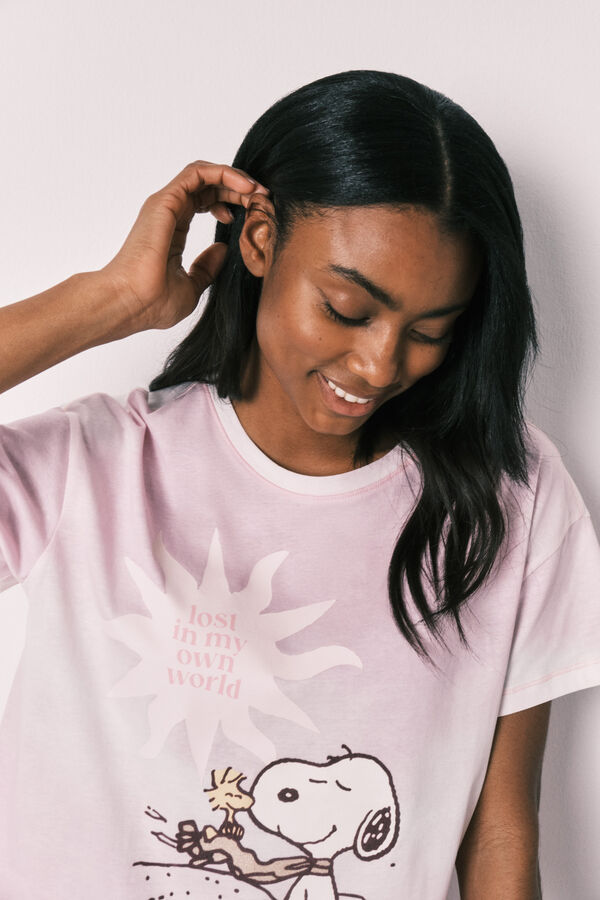 Women'secret Pijama capri Snoopy de algod&oacute;n rosa