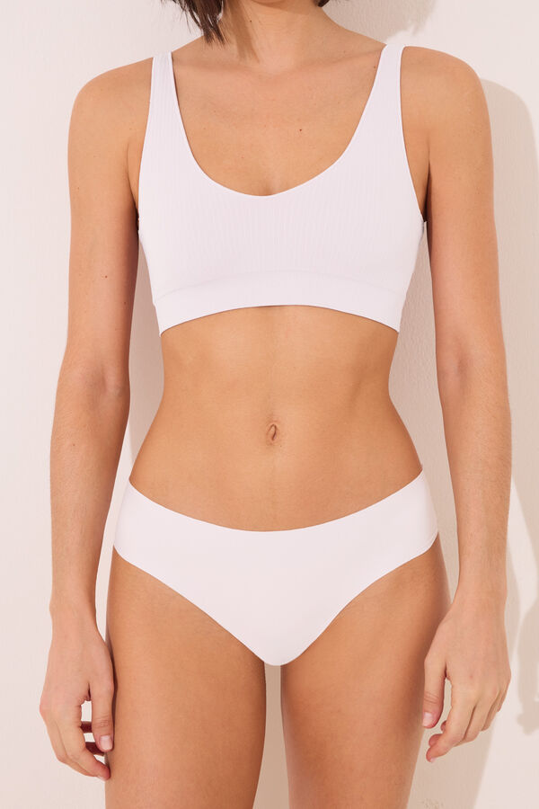 Womensecret Braga clásica Clean Cut encaje blanco blanco