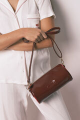 Women'secret Bolsa de hombro charol burdeos púrpura