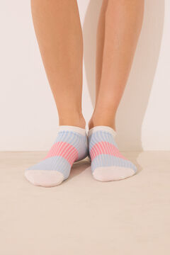 Womensecret Pack de 3 calcetines short con estampado de rayas estampado