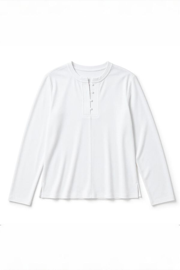 Women'secret Playera manga larga blanca marfil