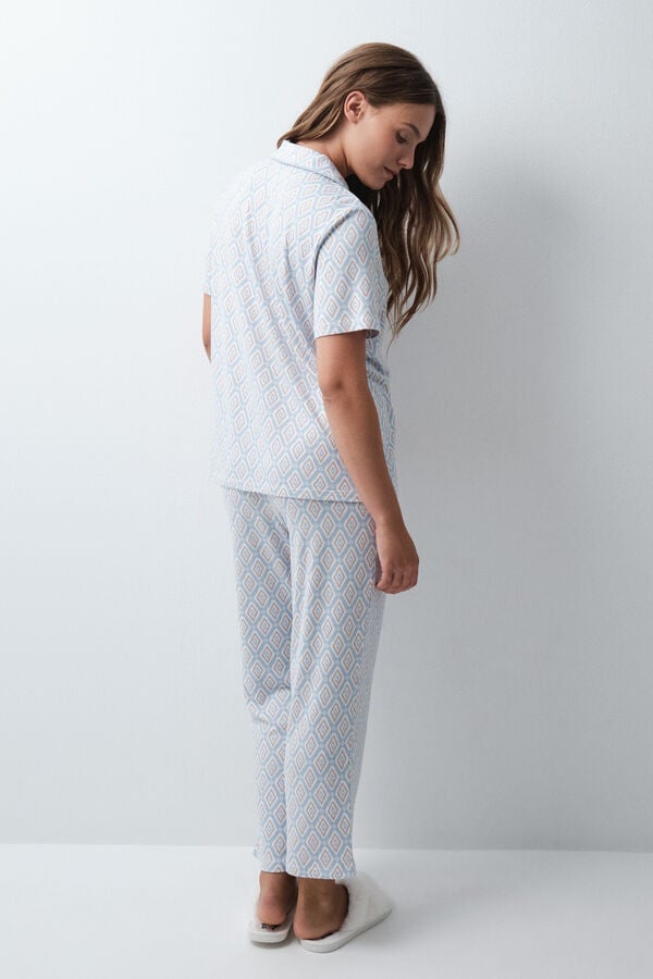 Women'secret Pijama larga estampado folk estampado