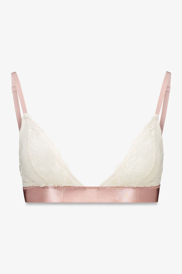 Women'secret Brasier triangular de encaje beige NATURAL beige