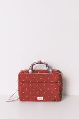 Women'secret Neceser grande de nailon rojo con estampado de corazones rojo