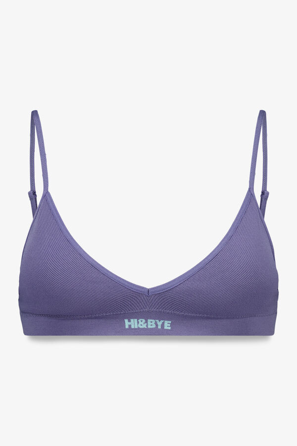Womensecret Brasier triangular azul sin costuras  azul